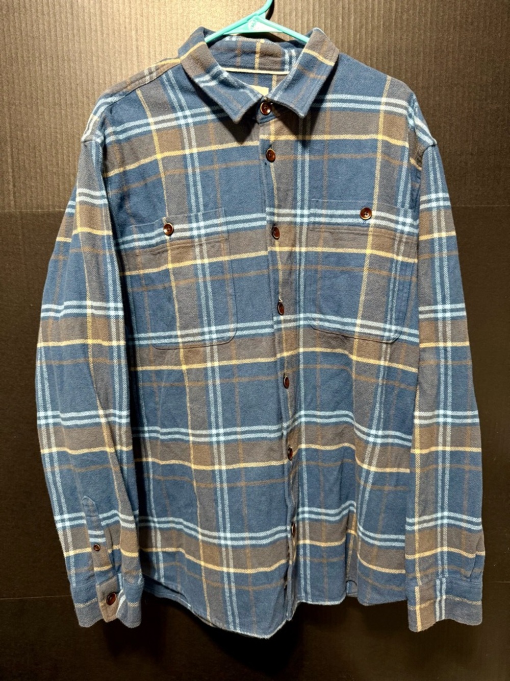 🍄Quiksilver Waterman Ensign Blue Lower Ridge Flannel Shirt